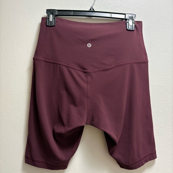 Lululemon Align 10” High Rise Bike Shorts Maroon Size 10 Nulu Buttery Soft Yoga - Picture 4 of 9